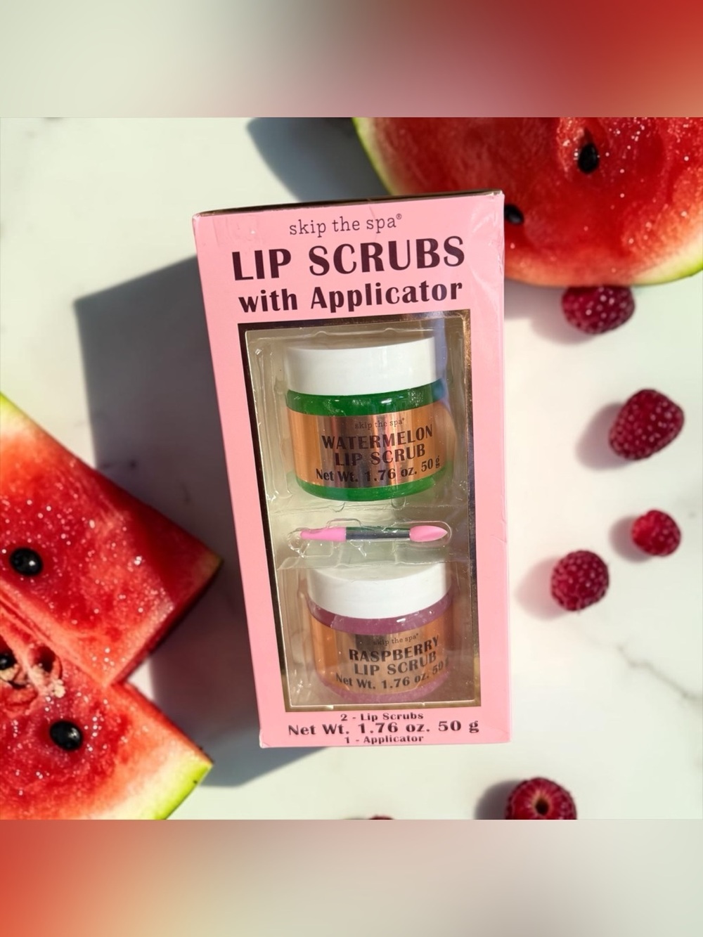 🏷️‼️5/$25🏷️‼️🍉JEAN PIERRE🍉Lip Scrub Duo in Watermelon & Raspberry/NIB